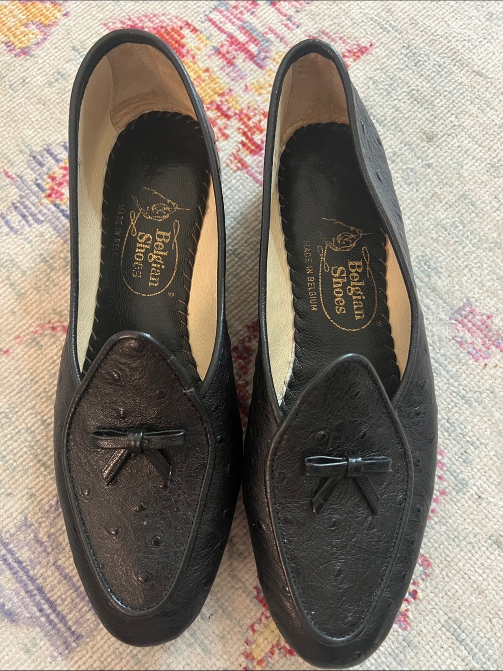 Black Leather Loafers for Women